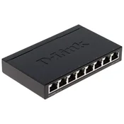 D-Link DGS-108 Neupravljani L2 Gigabitni Ethernet Stikalo (10/100/1000), Črna