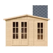 Timbela Lesena vrtna hiša - H232x332x222 cm/6 m2 - Vrtna pisarna s podom in bitumenskimi ploščicami - TIMBELA M334FB+H334FBGREY, (21999124)