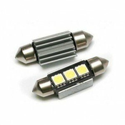 M-LINE žarnica LED 12V C5W 36mm 3xSMD 5050, alu-ohišje, CANBUS, bela, par