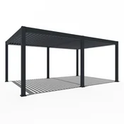 Bioklimatska pergola Antares Samostoječa, 4 x 6, Antracit, Električni motor in LED luči