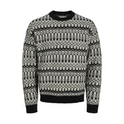 Jack & Jones Premium Pulover JPRBLUMAX FAIRISLE siva/črna