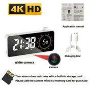 KJB Mini WiFi kamera 4K v namizni uri z oddaljenim ogledom bela kamera brez pomnilniške kartice