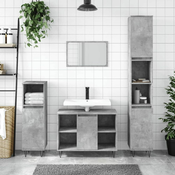 Greatstore Kopalniška omarica betonsko siva 30x30x100 cm inženirski les