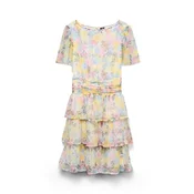 Vero Moda Girl Obleka VMSMILLA rumena/roza/bela