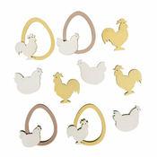 Rayher. Leseni okraski Piščančki&Jajčka, 2.5-4cm, set 10