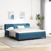 vidaXL vidaXL Postelja s vzmetnico Temno modra 180x200 cm Žamet, (22051884)