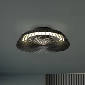 Mantra Iluminación LED stropni ventilator Himalaya Mini, črn, DC, tih, CCT - Dnevna soba/jedilnica - Sodobni - črno - Plastika