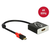 Adapter DELOCK, USB-C (M) na HDMI (Ž), DP Alt način rada, 4K 60Hz, crni, 27,5cm