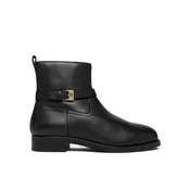Tommy Hilfiger Škornji Th Buckle Riding Leather Bootie FW0FW08781 Črna