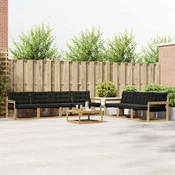 Set vanjskih sofa 8 pcs Bijela i crna