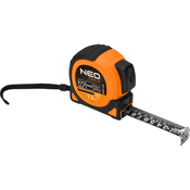 Super črn jeklen vijačni merilni trak 7,5 m x 25 mm, avtomatsko zaklepanje, dva stop gumba, magnet