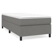 Vidaxl Posteljni okvir z vzmetmi temno siv 100x200 cm blago