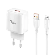 Konfulon Kucni punjac JK90+DC64 PD20W sa USB na iPhone lightning, Beli