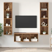 Set TV komoda Zidne 3 pcs Staro drvo Konstruirano drvo
