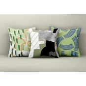 Aberto Design Set dekorativnih jastucnica Asr_plw25-18, 43x43 cm, 3 komada, Šarena