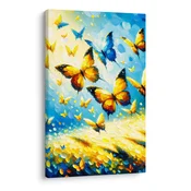 Slika zlati metulji na nebu - 100x150