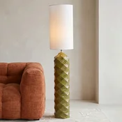 Kare stoječa svetilka Luma, zelena, bombaž/keramika, 128 cm - Dnevna soba/jedilnica - Skandinavski - zelena, bela - Tkanine/tekstil