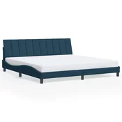 Vidaxl Posteljni okvir brez vzmetnice Hanko moder 200x200 cm žamet