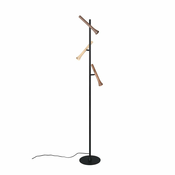Črna LED stoječa svetilka s kovinskim senčilom (višina 150 cm) Fiato – Trio