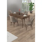 HANAH HOME Rasklopivi trpezarijski sto i stolice (5 delova) Uzi Baroque Cappuccino