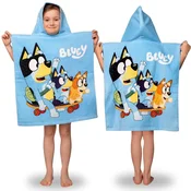sarcia.eu Bluey Blagajna za bazen, HITRO ŠUČEČI pončo s kapuco za otroke ZA PLAŽO, 100% BOMBAŽ 50x115 cm OEKO-TEX