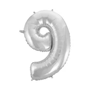 GoDan B&C folijski balon Številka 9, srebrn, 92 cm FG-C85S9