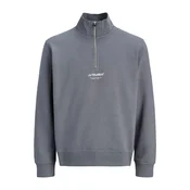 JACK & JONES Majica JJESoho temno siva / bela