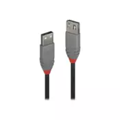 LINDY LINDY USB kabel USB 2.0 USB-A vtič\, USB-A vtičnica 1.00 m črna\, siva 36702, (20417314)