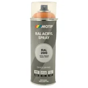 Industrijski akrilni lak sprej RAL HG 400ml Motip - RAL 2000 rumeno oranžna