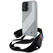 Ovitek BMW BMHCP16S23PSCCG iPhone 16 6.1  grey hardcase M Edition Carbon Stripe & Strap (BMHCP16S23PSCCG)