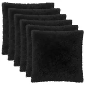 vidaXL Prevleka za blazino 6 pcs HEERLEN Črna 65 x 65 cm PV flis