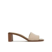 Natikači Calvin Klein Block Heel Sandal Aop HW0HW03016 Bež