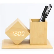 TOO PHC-330-LB digitalni sat s držacem za tiskanice svetlo braon
