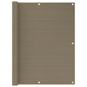 Balkonski zastor smede-sivi 120 x 500 cm HDPE