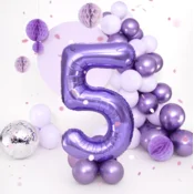 Rojstnodnevni balon številka 5, vijoličen, 100 cm