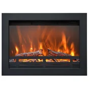 Casa Padrino luxury electric built in fireplace black 60.2 x 17.7 x H. 43.8 cm - Living room decoration LED fireplace with remote control - Living room furniture - Luxury furniture