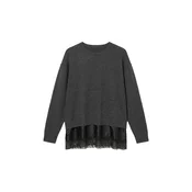 VERO MODA Pulover VMLACEY temno siva/črna