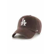 Bombažna bejzbolska kapa 47brand Mlb Los Angeles Dodgers rjava barva