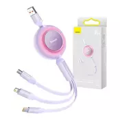 BASEUS Kabel BASEUS Bright Mirror 3 USB-A–micro USB/Lightning/USB-C, 1,1 m (vijoličen)