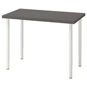 LINNMON / OLOV Radni sto, tamnosiva/bela, 100x60 cm