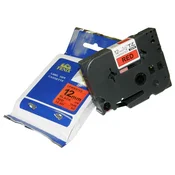Fenix TZ-431 RDEČ trak - ČRN izpis ( TZ431), 12mm trak, dolžine 8m, laminated - obstojen v ekstremnih pogojih