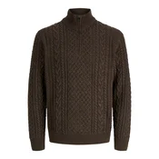JACK & JONES Pulover JPRBLUCALLUM temno rjava