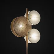 TK Lighting Talna svetilka Pulse, senčila iz jute, naravna rjava/bela, 3-plamen - Dnevna soba/jedilnica - svetlo rjava naravna, bela, svetel les - Tkanine/tekstil