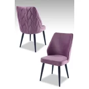 Hanah Home Set stolica Pufi, 48x90x43 cm, 4 komada, Crno-ljubičaste