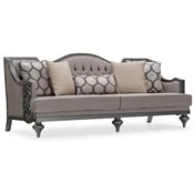 Casa Padrino luxury baroque living room sofa gray/gray - Handmade baroque style sofa with decorative pillows - Luxury living room furniture in baroque style