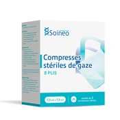 Soineo Sterile gauze compresses 8 folds 7.5x7.5cm x25 sachets of 2