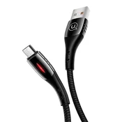 USAMS pleten kabel U-Tone microUSB 1,2 m Izklop 2A Hitro polnjenje črno/črno SJ346USB01 (US-SJ346)