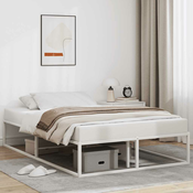 vidaXL Posteljni okvir brez vzmetnice bel 120x200 cm kovinska
