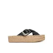 Espadrile Calvin Klein Flatf Espadrill Cross Lth Hdw HW0HW02892 Črna