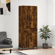 Vidaxl Visoka komoda dimljen hrast 69,5x34x180 cm inženirski les